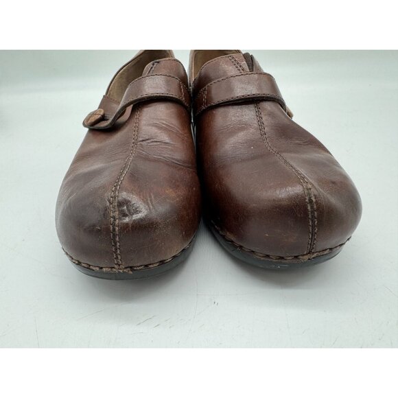 Dansko Womens Heels Leather Clogs Shoes Size 39 Brown Slip On Casual Round Toe - Picture 11 of 13